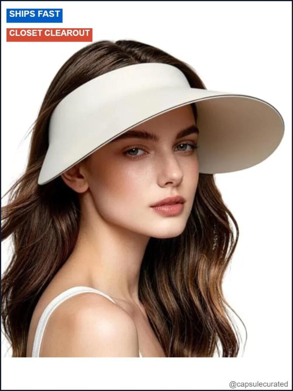 Women's Wide Brim Sun Visor UPF 50+ Foldable Beach Hat with Adjustable Headband